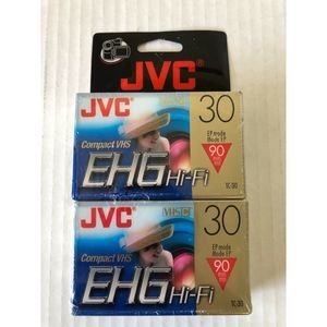 Set of 2 Blank JVC VHS Compact TC-30 Hi-Fi Tapes